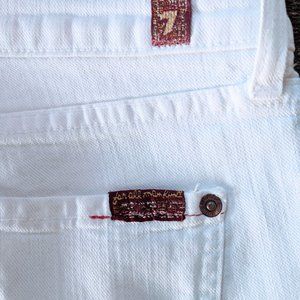 7 for All Mankind White Bootcut Jeans Low Rise